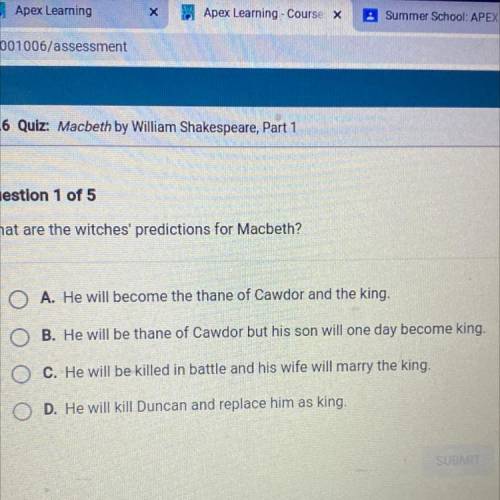 What are the witches predictions for macbeth?