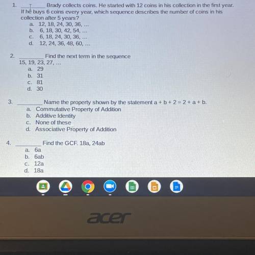 Can someone give me the letter to all answers 1-4 or at least one 3