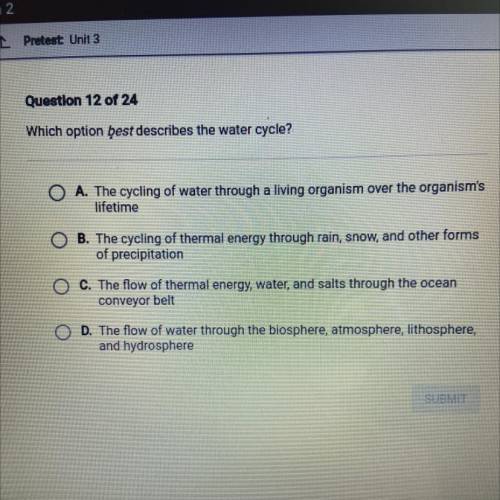 Which option best describes the water cycle?