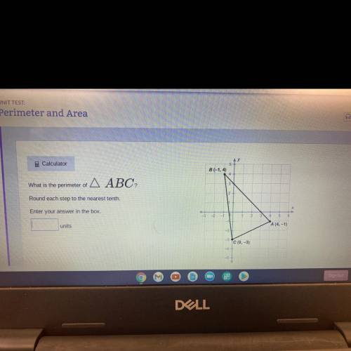 What is the perimeter of ABC?, A( 4,-1) B(-1,4) C(0,-3) round each step to the nearest tenth