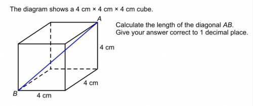 Giving HUGE points and brainlist to correct only.

The diagram shows a 4cm × 4cm × 4cm cube.
Calcu