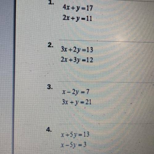 Help and explain too (using elimination to solve systems of equations )