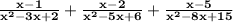 \large{ \bf{ \frac{x - 1}{ {x}^{2}  - 3x + 2}  +  \frac{x - 2}{ {x}^{2} - 5x + 6 }  +  \frac{x - 5}{ {x}^{2} - 8x + 15 } }}