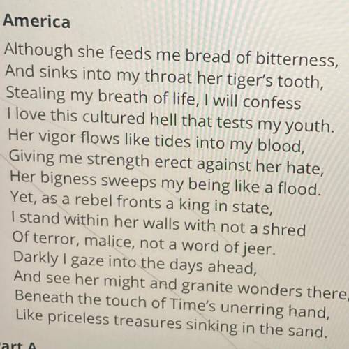 What is the subject of the poem America?