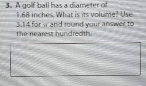 A golf ball has a diameter of 1.68 inches. What is its volume? Use 3.14 for – and round your answer