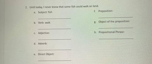 Identify the parts of speech of the following sentence-

Until today, i never knew that some fish