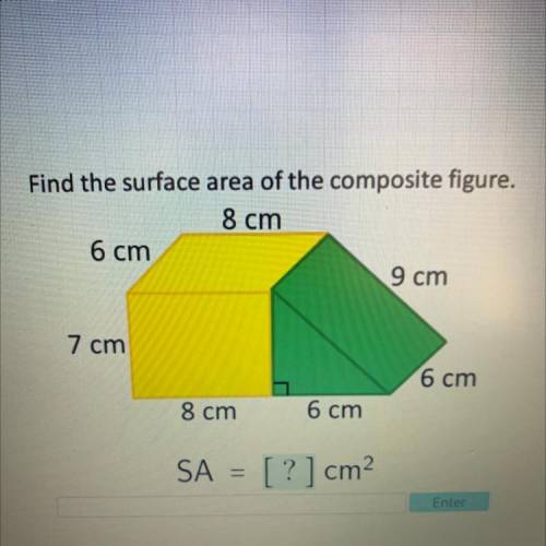 What is the surface area of the composite figure?