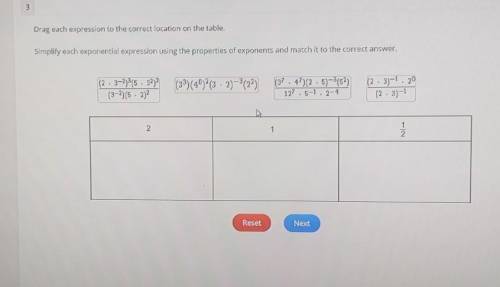Simplify each exponential expression using the properties of exponents and match it to the correct