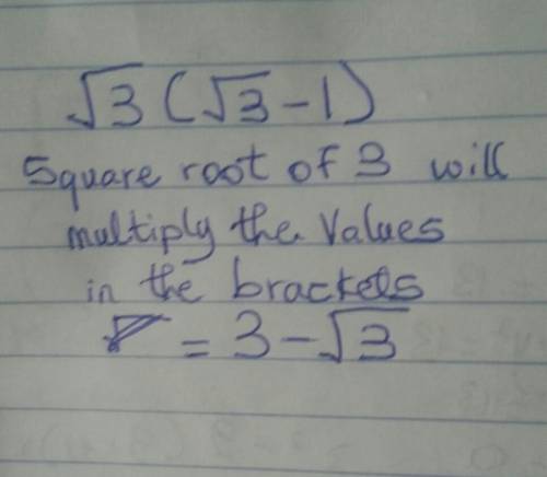 Expand and simplify √3(√3-1)