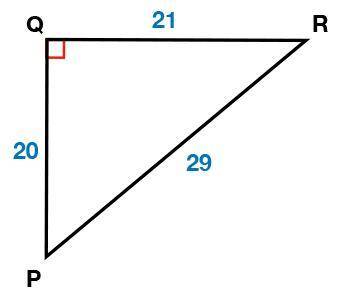 Find sin R.
a. sin R= 29/21
b. sin R= 21/20
c. sin R= 20/29
d. sin R= 21/29