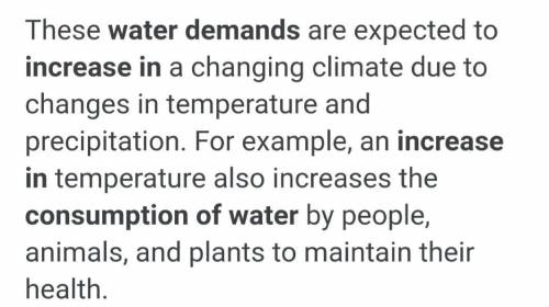 What are the two reasons of growing demand of water?​