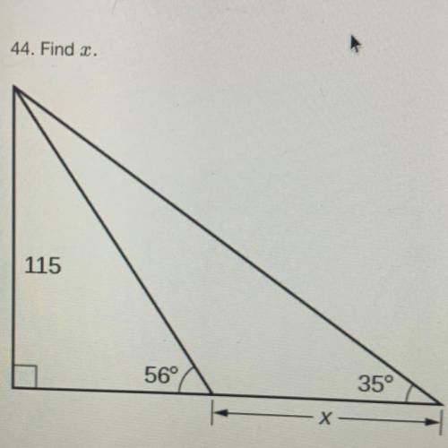 I am having troubles finding x, need an explanation