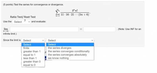 Test the series for convergence or divergence.