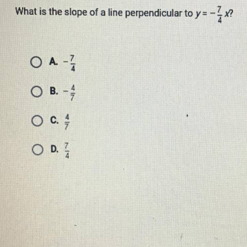 What is the slope of a line perpendicular to y=-x?