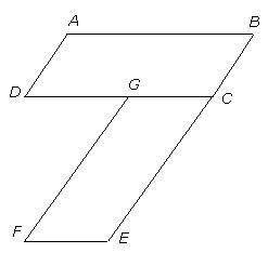 Identify the correct two-column proof.

Given: ABCD and CEFG are parallelograms. B and E are colli