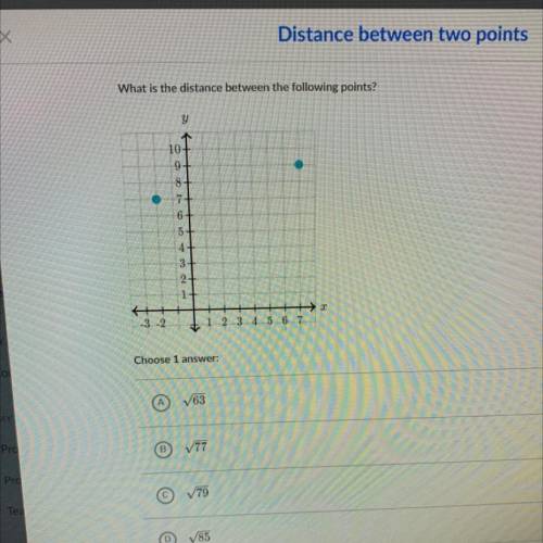 What is the distance between the following points?
WILL GIVE BRAINLIEST