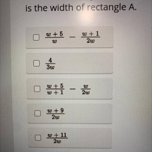 Select all the expressions that represent the difference of the length to width ratios for rectangl