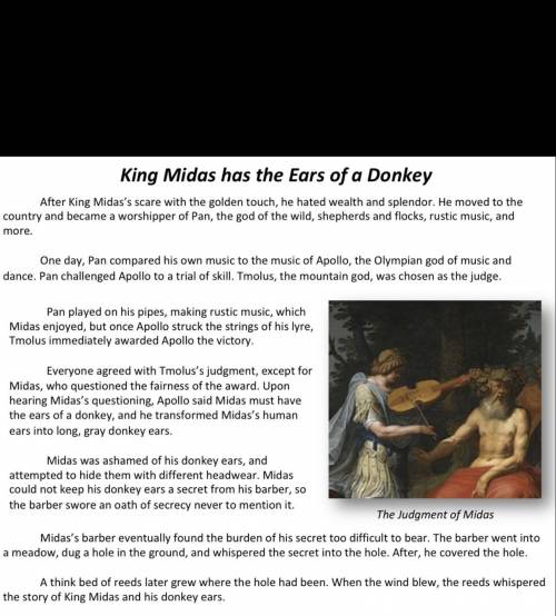 Please I need help with this question please help me with this

1. Outline how King Midas might fi