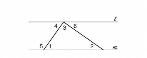 In the diagram provided, line l is parallel to line m. Select which of the following statements cou