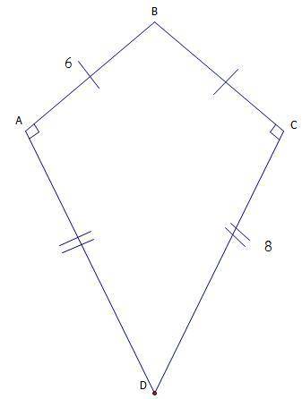 From quadrilateral ABCD is a quadrilateral with area of ​​48 square units, find the length of AC.