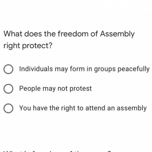 What does the freedom of assembly right protect?