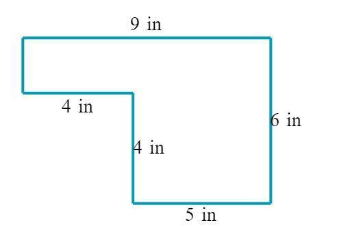 Find the area of the figure. (Sides meet at right angles.)