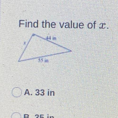Find the value of x on this triangle