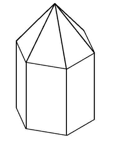 A hexagonal pyramid is located ontop of a hexagonal prism. How many faces are there?

A. 15
B. 24