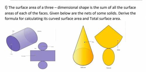 The surface area of three dimonsensed face is the sum of all the the surface areas of each of the f