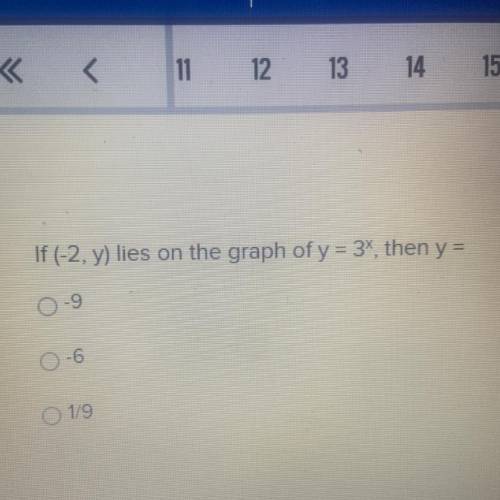 If (-2, y) lies on the graph of y = 3Y, then y =