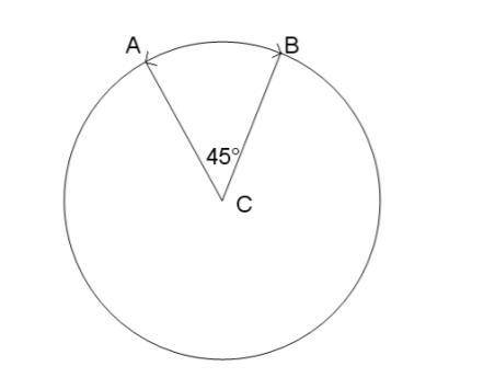 If the length of the shorter arc AB is 22cm and C is the center of the circle then the circumferenc