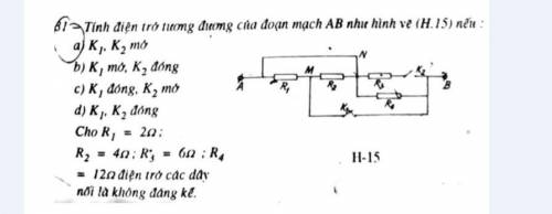 Tính điện trở tương đương của đoạn mạch AB