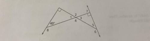 Find the measure of the numbered angles.

Angle 1 = 
Angle 2 =
Angle 3 =
Angle 4 =
Angle 5 = 
Angl
