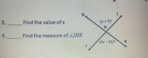 What’s the value of x? and what’s the measure of angel JHK?