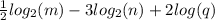 \frac{1}{2}  log_{2}(m)  - 3 log_{2}(n)  + 2 log(q)