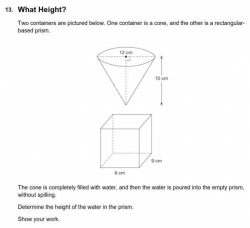 What is the height of the water prism