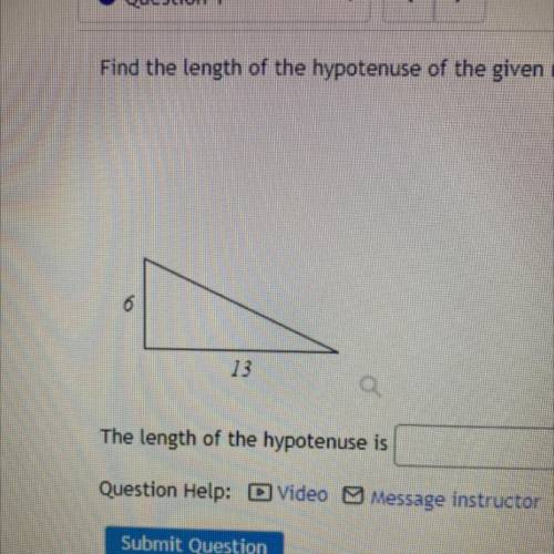 The length of the hypotenuse is??