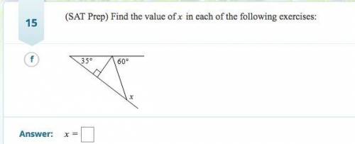 Sat prep find the value of x in each of the following exercises