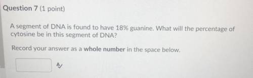 What will the percentage of cytosine be in this segment of DNA?
