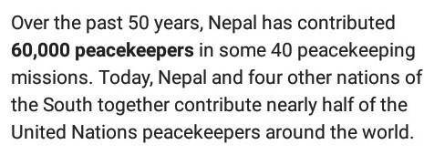 Nepal's commitment to world peace 
answer in breif