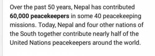 Nepal's commitment to world peace plz answer in breif