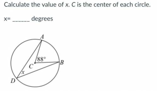 Calculate the value of x. C is the center of each circle. ANSWER FAST PLS!