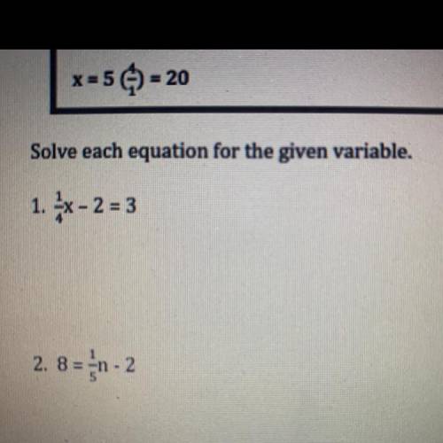 Solve each equation for the given variable?