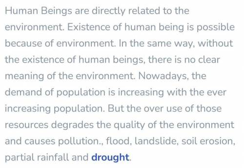 Describe the relation between population and environment in 10 points​