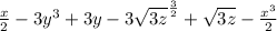 \frac{x}{2} -3y^{3} +3y-3\sqrt{3z} ^{\frac{3}{2} } +\sqrt{3z} -\frac{x^{3} }{2}