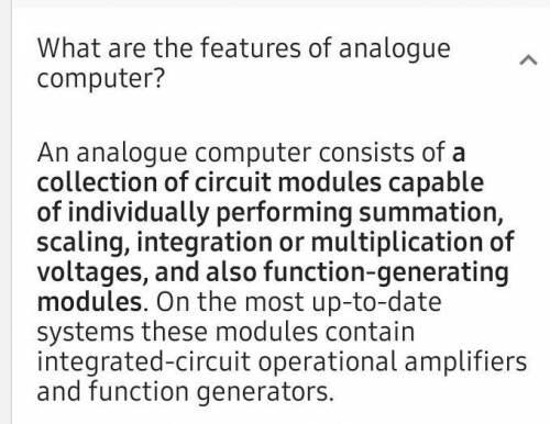 Define analogue computer with any four features​