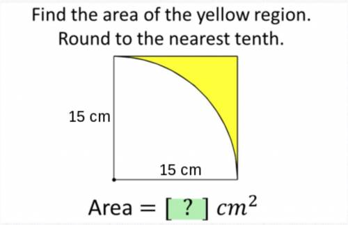 FIND THE AREA OF THE SHADED REGION.