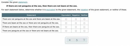 Identifying equivalent statements and negations of a conditional statement: help

Attached is the