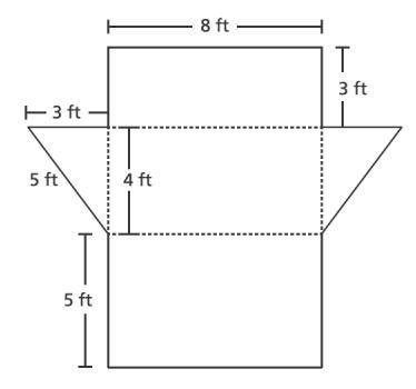 PLS HELP ASAP PLS

A net of a triangular prism is show. What is the surface area, in square feet,
