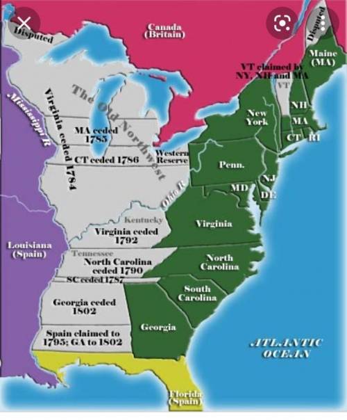 What country claimed the lands west of the colonies shown on your map?